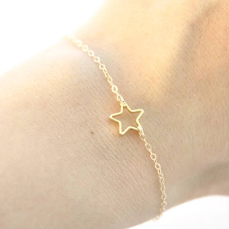 

12 шт./лот Европа и США, новый модный уплотненный браслет с пустотелой пентаграммой и звездой