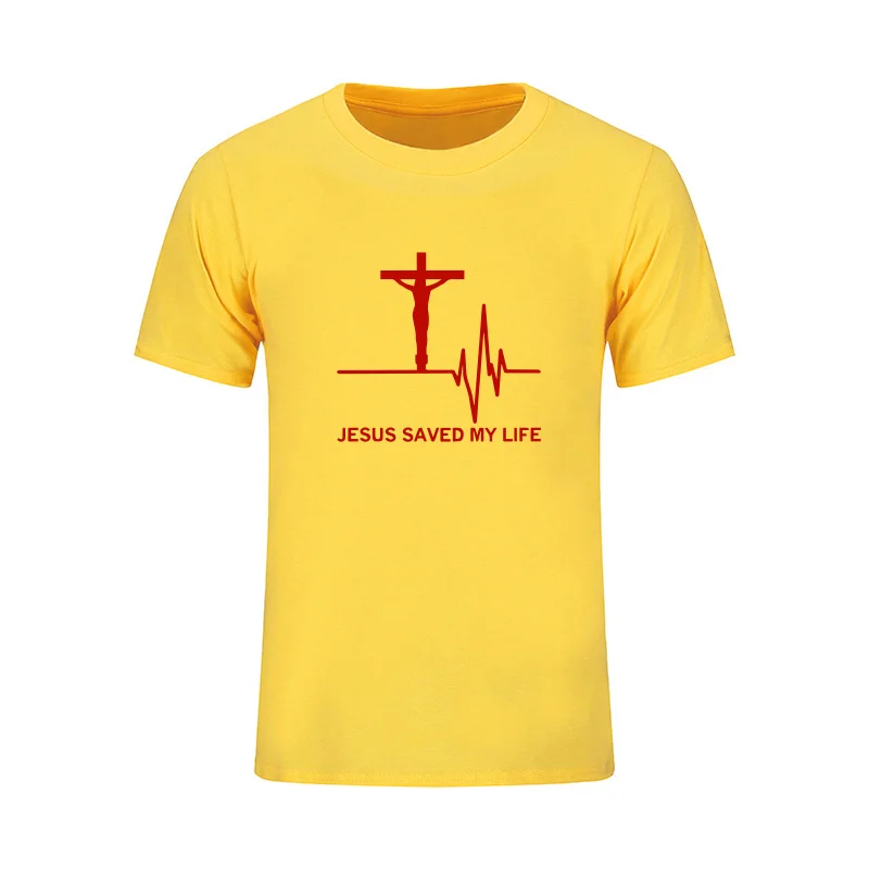 Новые мужские футболки с изображением Иисуса спасла мою жизнь спасательный Бог