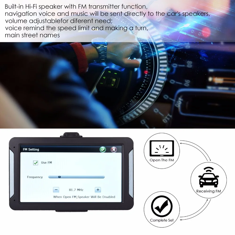 30 шт. Oriana 7 дюймов HD Автомобильный GPS навигатор FM 8G 256MB Последняя Европейская карта
