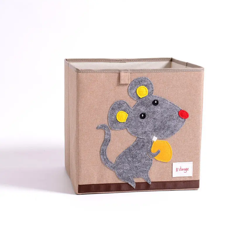 Mouse MICCK вышивать коробка для хранения Kid Toy организатор ящик для хранения одежды мультфильм животных Складная Нижнее белье Галстуки Бюстгальтер Настольный Органайзер - Цвет: Mouse