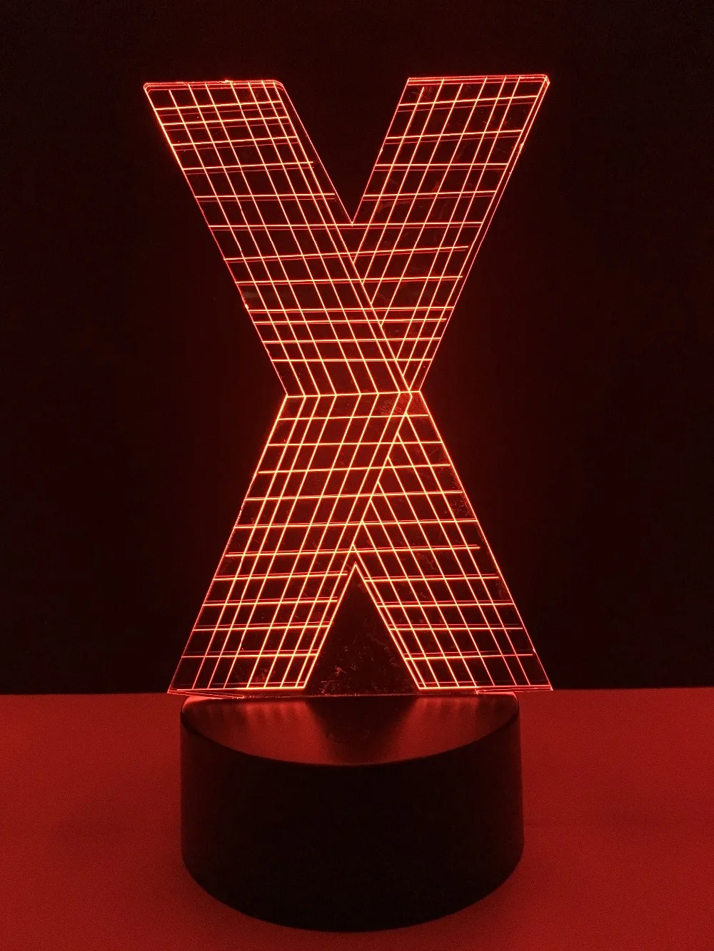 3D светодиодный светильник буквы алфавита X многоцветный Изменить градиент стол