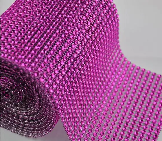 

STOCK!!! Free Shipping!10yards/30feet/roll 24rows shiny 7colors ribbon diamond wrap rhinestone look for wedding party decoration