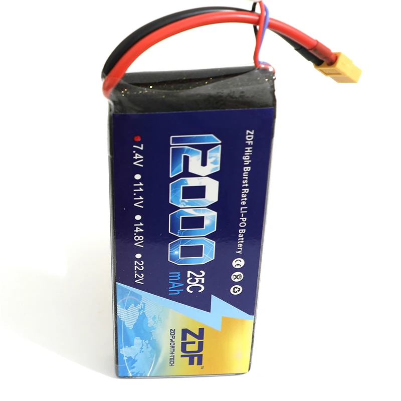 ZDF 12000mAh 7 4 V 2S 25C RC Lipo батарея для вертолета S1000 Дрон FPV UAV автомобиль Лодка | Игрушки и