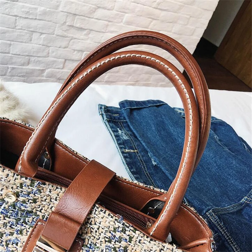 2018 Сумки Для женщин известных брендов Повседневное сумка плед вязание дамы