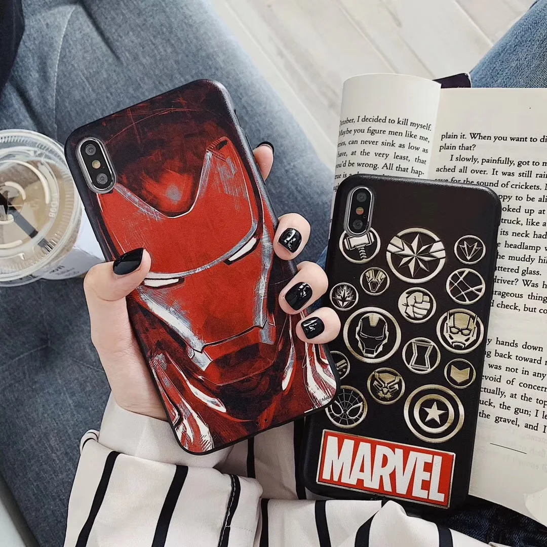 Marvel Капитан Мстители логотип Железный человек герои значок тиснение чехол для