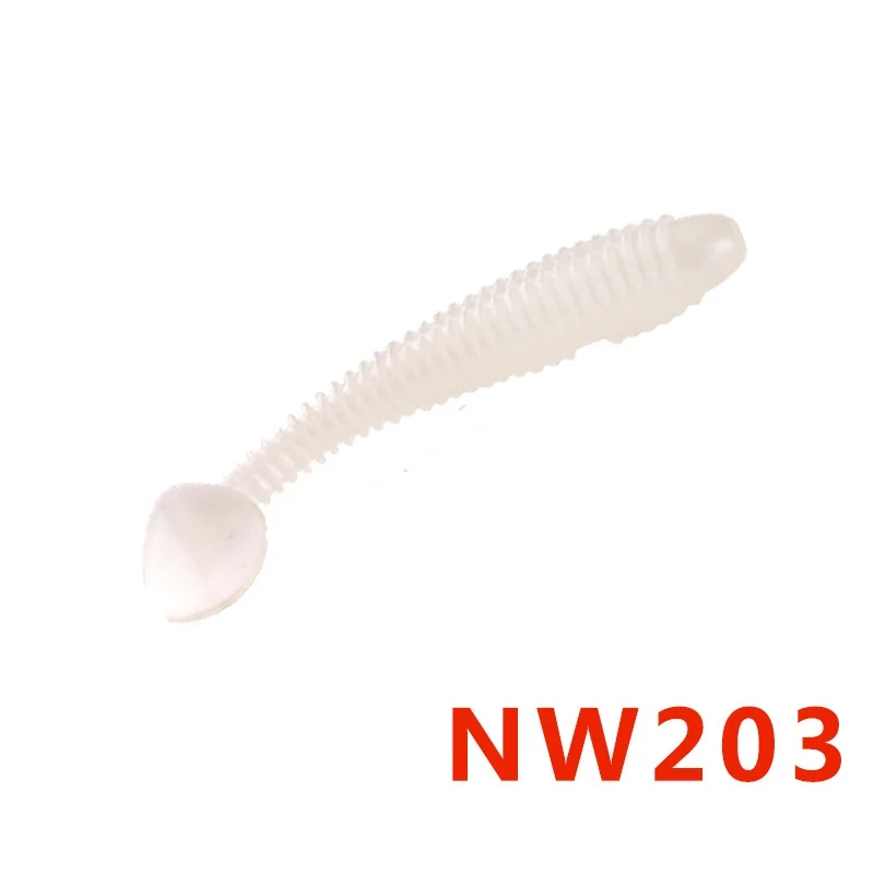 Приманка для рыбалки NOEBY S3102 keitech T-tail Мягкая приманка для соленой воды, оснащенная полипропиленовым пакетом и ПЭТ-факторами 10 цветов - Цвет: NW203