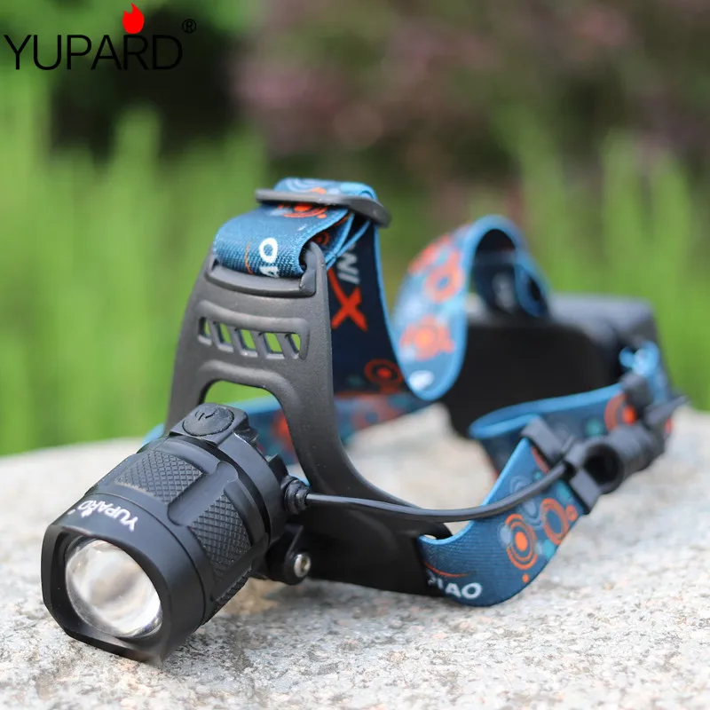 Фонарь налобный YUPARD T6 светодиодный Аккумуляторный с зарядкой от USB 18650 батарей|usb