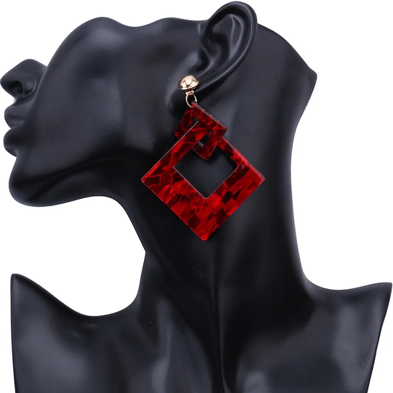 Женские винтажные серьги с двойным ромбом в этническом стиле | Украшения и