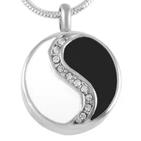 IJD8277 Wholesale Cremation Jewelry Ashes Yin Yang w/CZ Stone Tai Chi Necklaces Stainless Pendant Men Women Mom