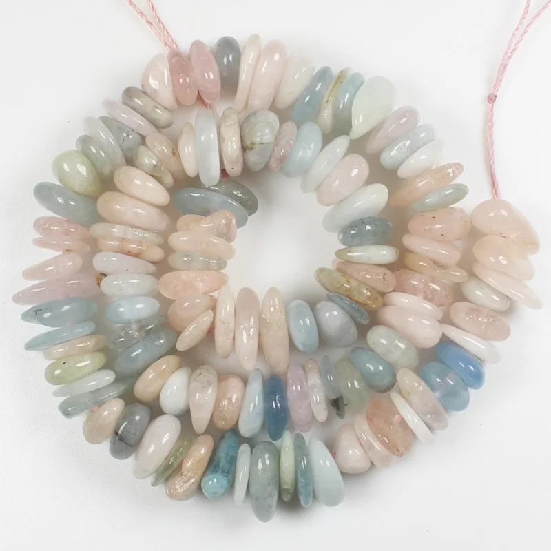 Morganite Бусины из натурального камня 15 дюймов, нестандартный Rondelle 9-12 мм Sunstone, Aquamarines, апатит, гранат, для изготовления ювелирных изделий своими руками - Цвет: Morganite