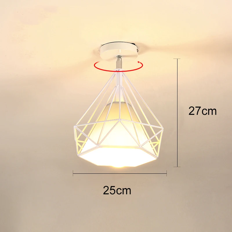 Type 16 no bulb Винтажный промышленный потолочный светильник с заподлицо, потолочный светильник, светодиодный, современный плафон, железный плафон для гостиной, коридора, балкона - Цвет корпуса: Type 16 no bulb