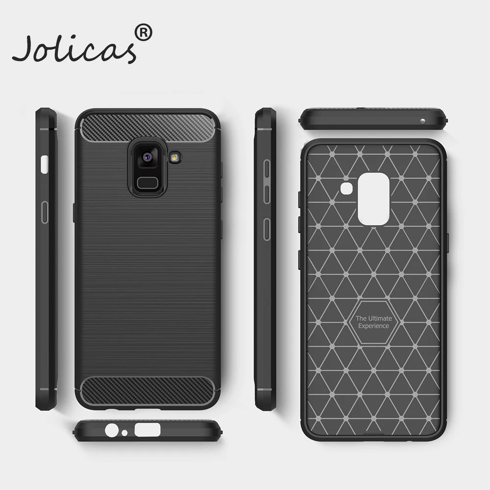 Телефонные чехлы для samsung Galaxy A5 2018 чехол и защитой от грязи Мягкий из углеродного