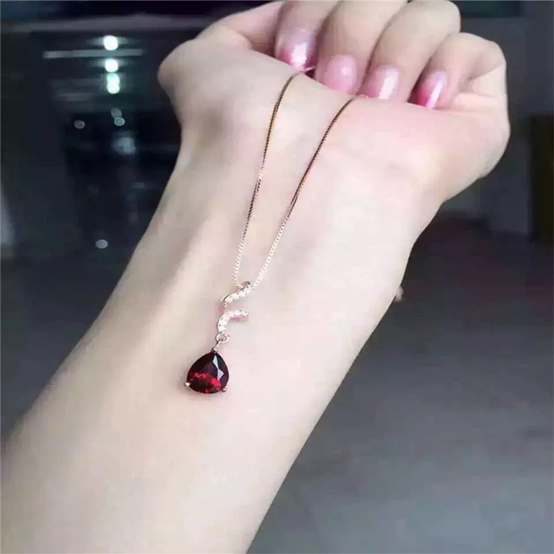 Модные подвески ожерелье подарки для женщин серебро 925 пробы красный корунд