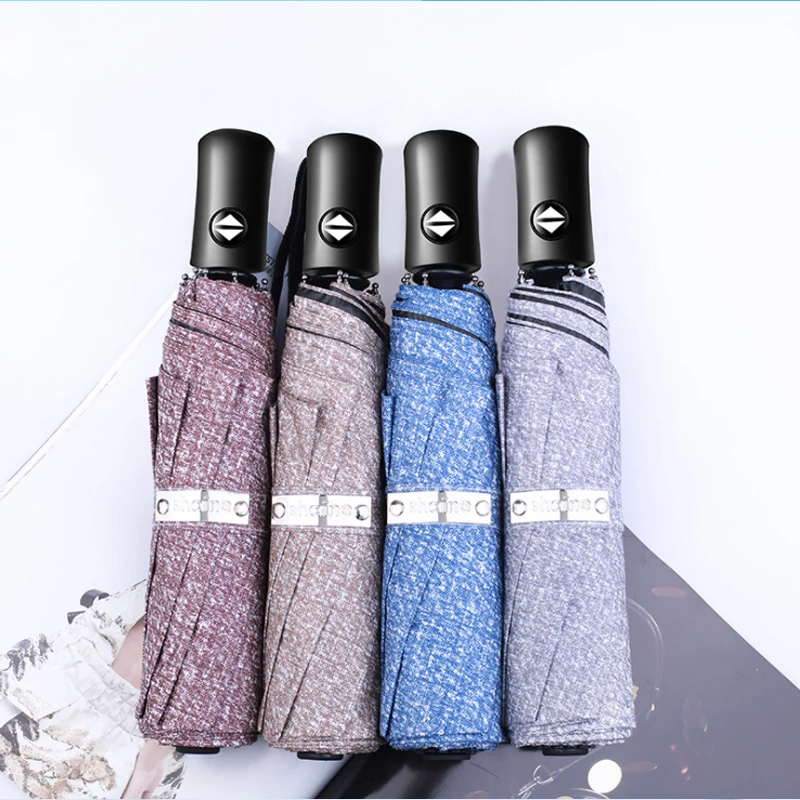 Зонт автомат ветрозащитный трехкратно складываемый Зонтик для девочек и женщин