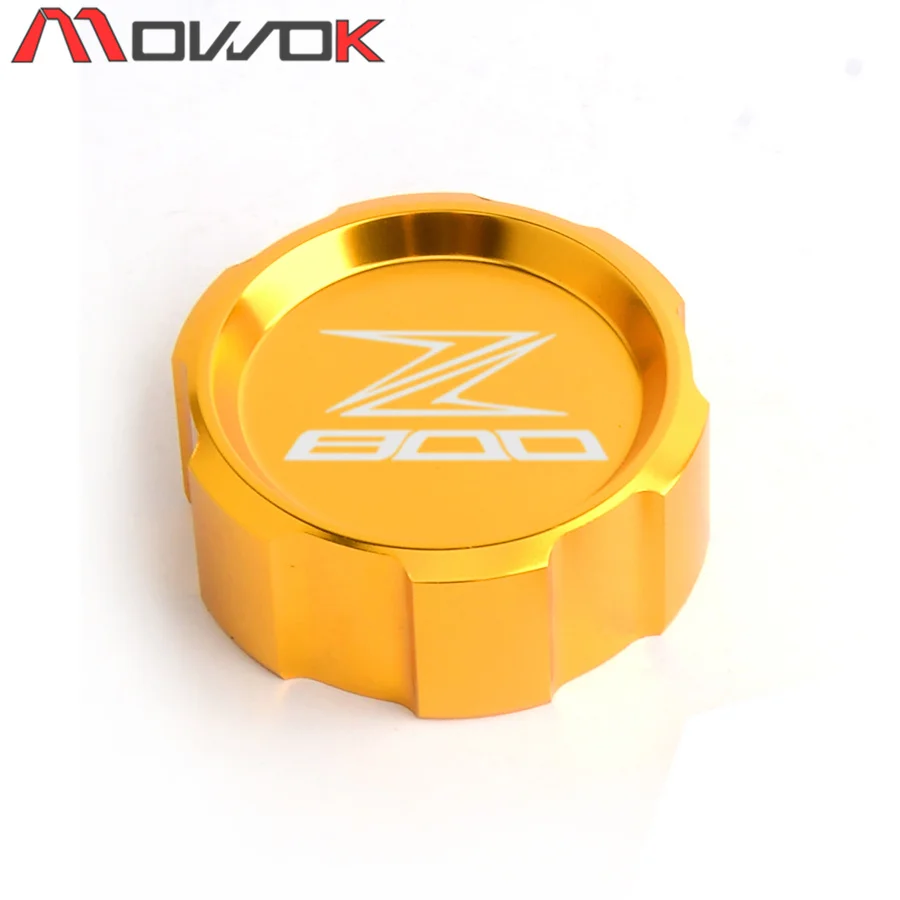 Rear gold Логотип Z800 для KAWASAKI Z800 2013 CNC передний и задний тормозной цилиндр для жидкости главный резервуар Крышка крышки - Цвет: Rear gold