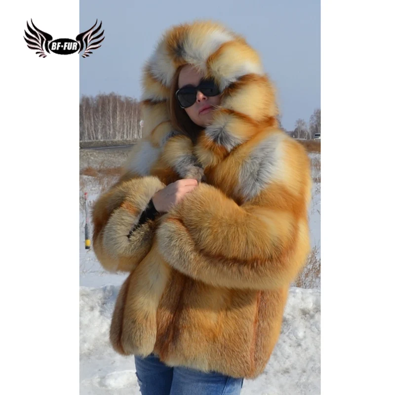 BFFUR модная одежда новые настоящие пальто из натурального меха лисы для женщин Зимняя распродажа полная кожаная куртка женская плюс размер