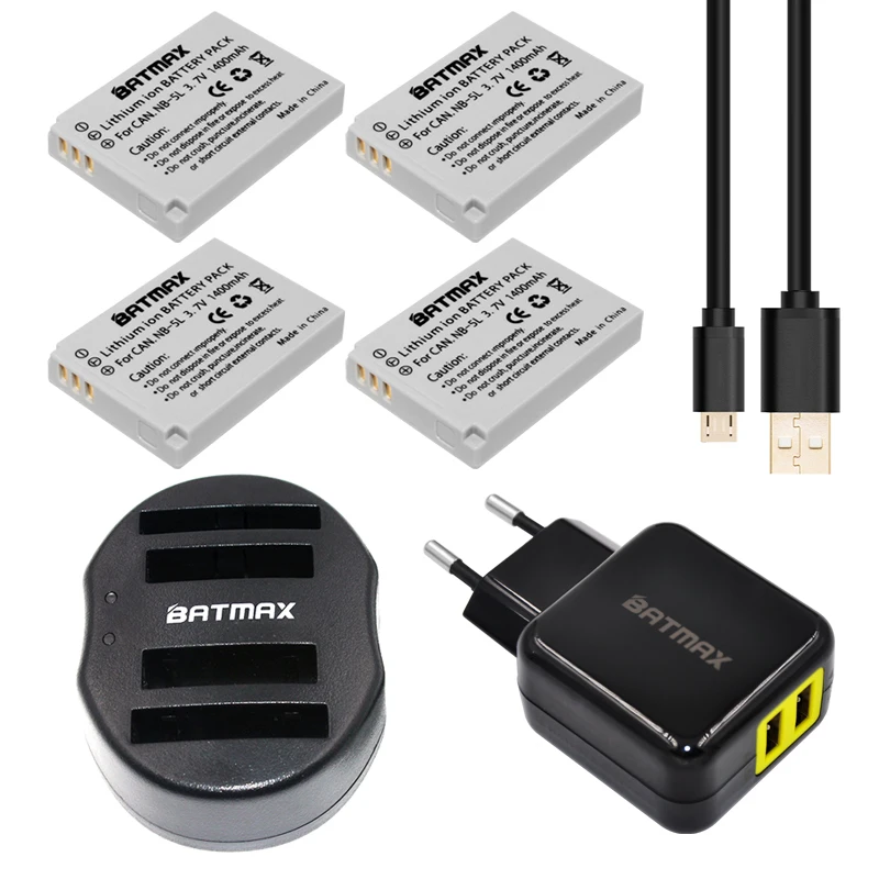 Аккумулятор Batmax 4 шт. NB 5L NB5L + USB двойное зарядное устройство для Canon S110 SX200 SX210 SX220 SX230
