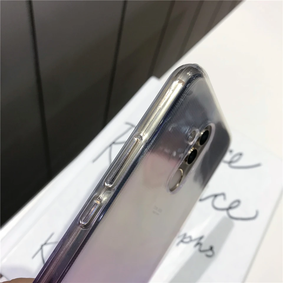 Градиент силиконовый чехол из термопластичного полиуретана для huawei Коврики 20 Lite