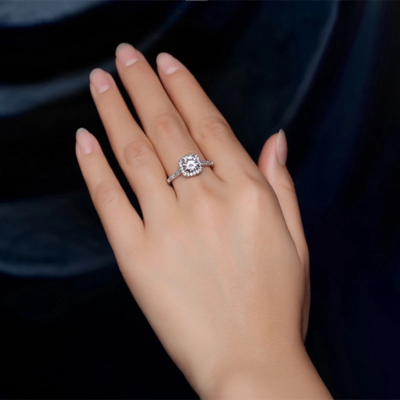 MDEAN белого золота Цвет обручальные кольца для Для женщин Bijoux(украшения своими руками) кольцо ювелирные изделия AAA Bague аксессуары Размеры 5, 6, 7, 8, 9, 10, 11, 12, msr035