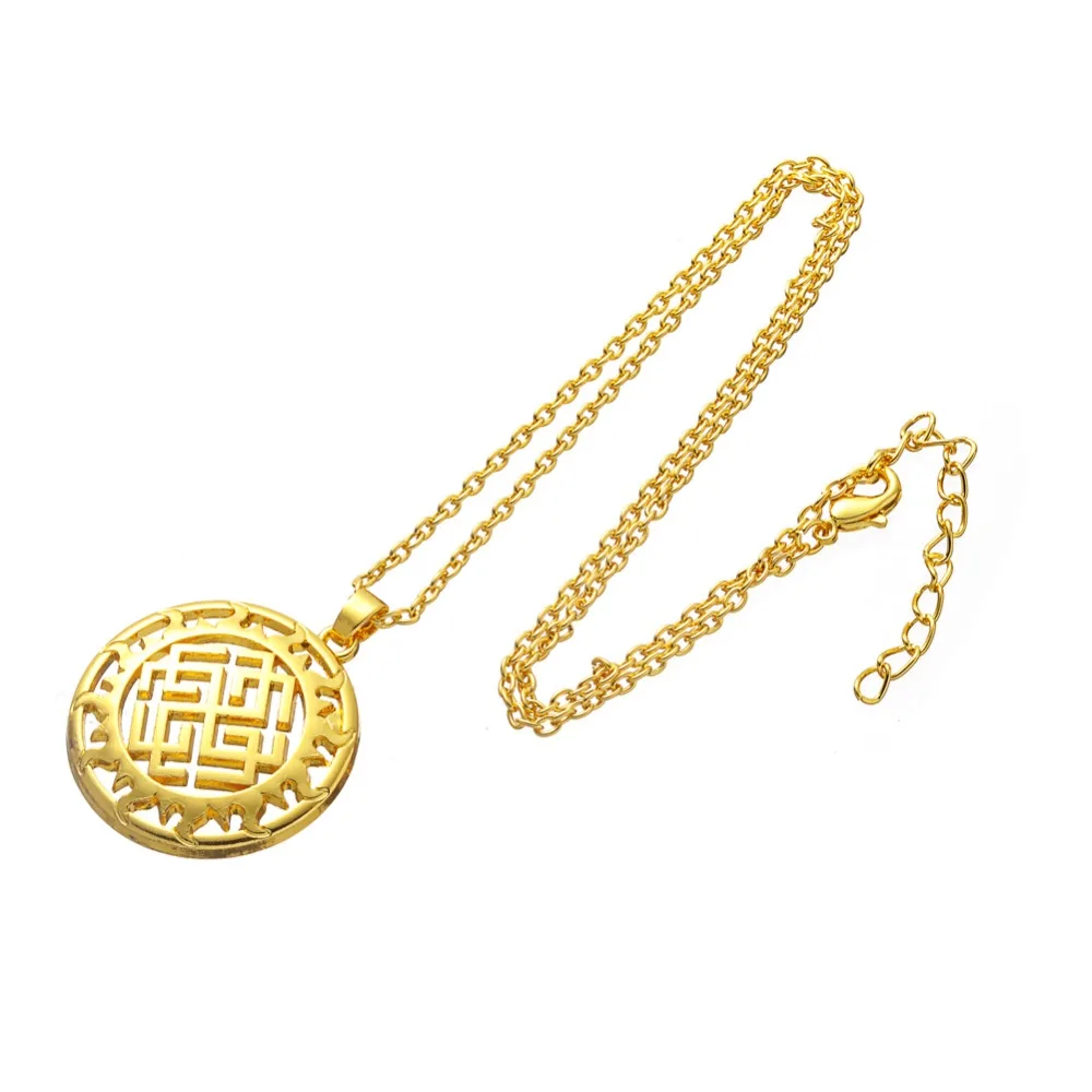 Teamer модная цепочка золотого цвета кулон ожерелье Солнечный талисман амулет