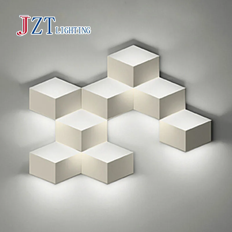 Настенный Креативный светодиодный светильник Flod алюминиевый стерео ромб куб