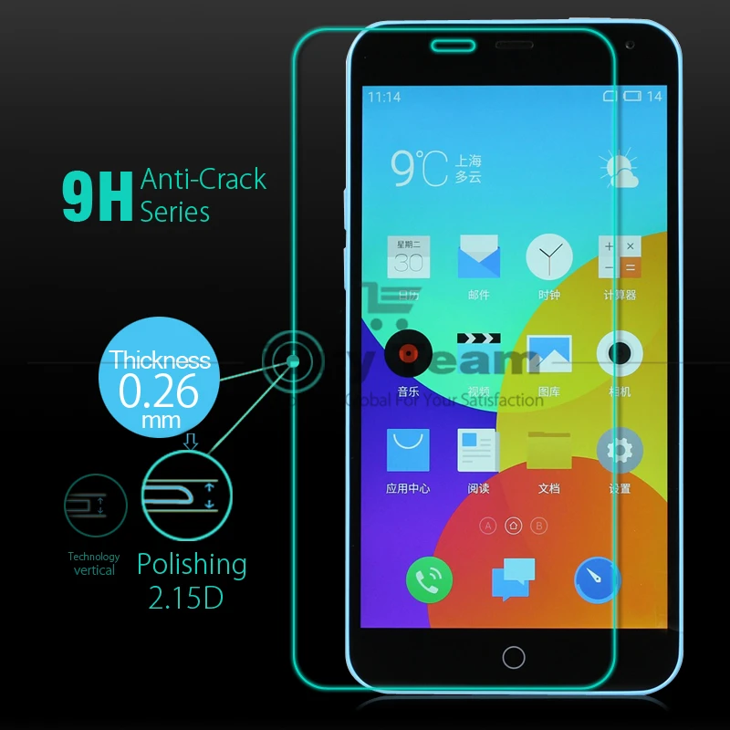 Explosion-Proof Tempered Glass for Meizu M1 Note Screen Protector Anti Shatter Transparency Film for M1 Note Protective Guard