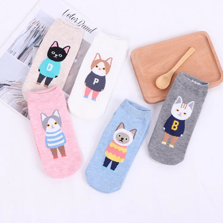 Meow Star женские носки Kawayi милые хлопковые студенческие с вентиляцией повседневные