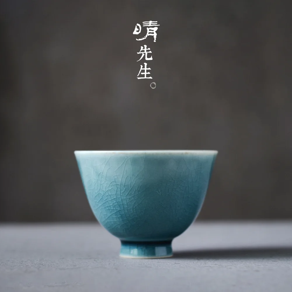 Чашка Jingdezhen для перелома льда ручной работы голубая индивидуальная чашка