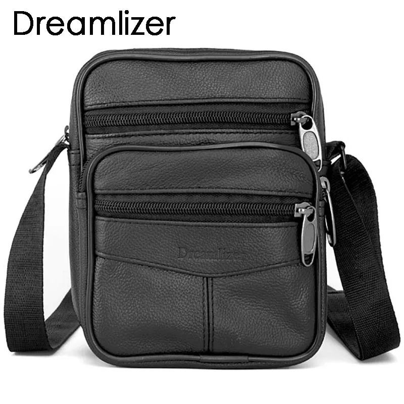 Мужские сумки Dreamlizer из натуральной кожи маленькие мессенджеры модные