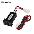 Автомобильное USB-зарядное устройство Herorider для Toyota, USB-зарядное устройство, аудиоадаптер, гнездо, кабель порта, интерфейсный кабель, приборная панель с вольтметром 12 В