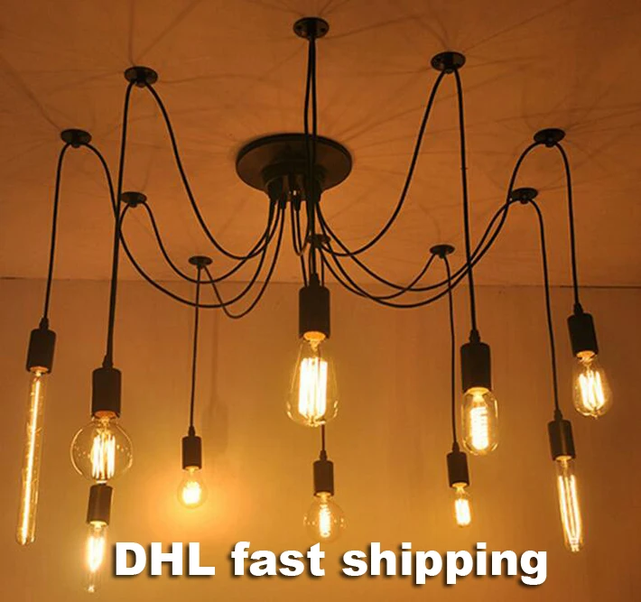 

DHL free shipping Foyer Dinning living room bedroom Restaurant LOFT droplight with cable cord socket hanging lamp holder