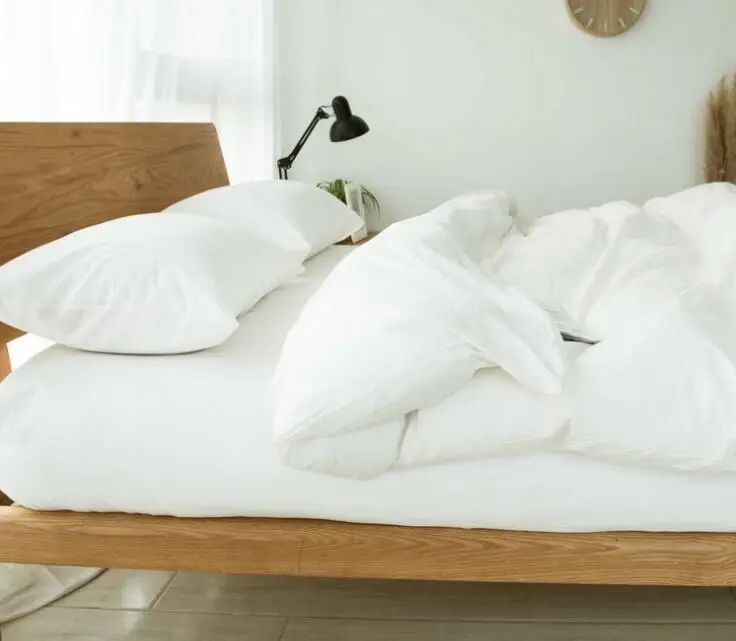 4 шт. простой белый цвет Чистый Хлопок Постельный набор пододеяльник плоский лист