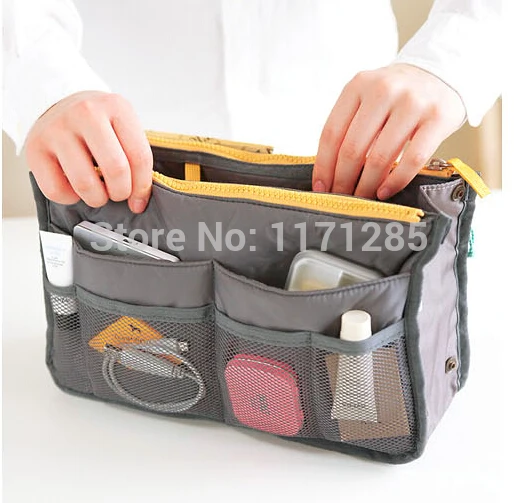 Bag In Double Zipper Portable Multifunctional Travel Pockets Handbag Storage Fadish Cosmetic Makeup Wash |