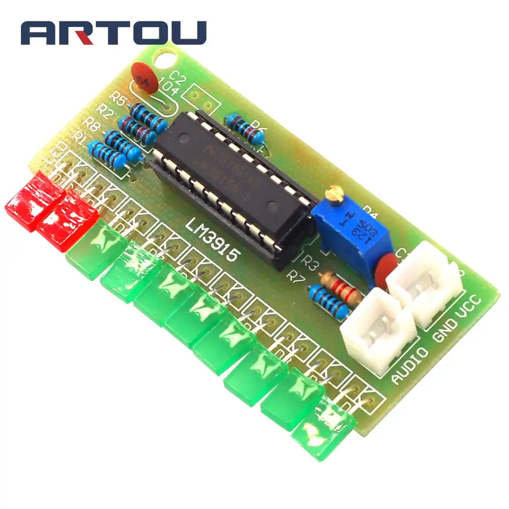 LM3915 10 светодиодный анализатор звукового спектра набор индикаторов уровня сделай