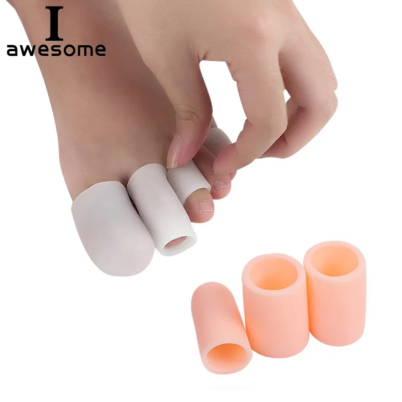 

1 Pair Silicone Gel Toe Sleeves Separators Finger Tube Insole Protector Foot Caps Protector Feet Finger Toe Protector Insert