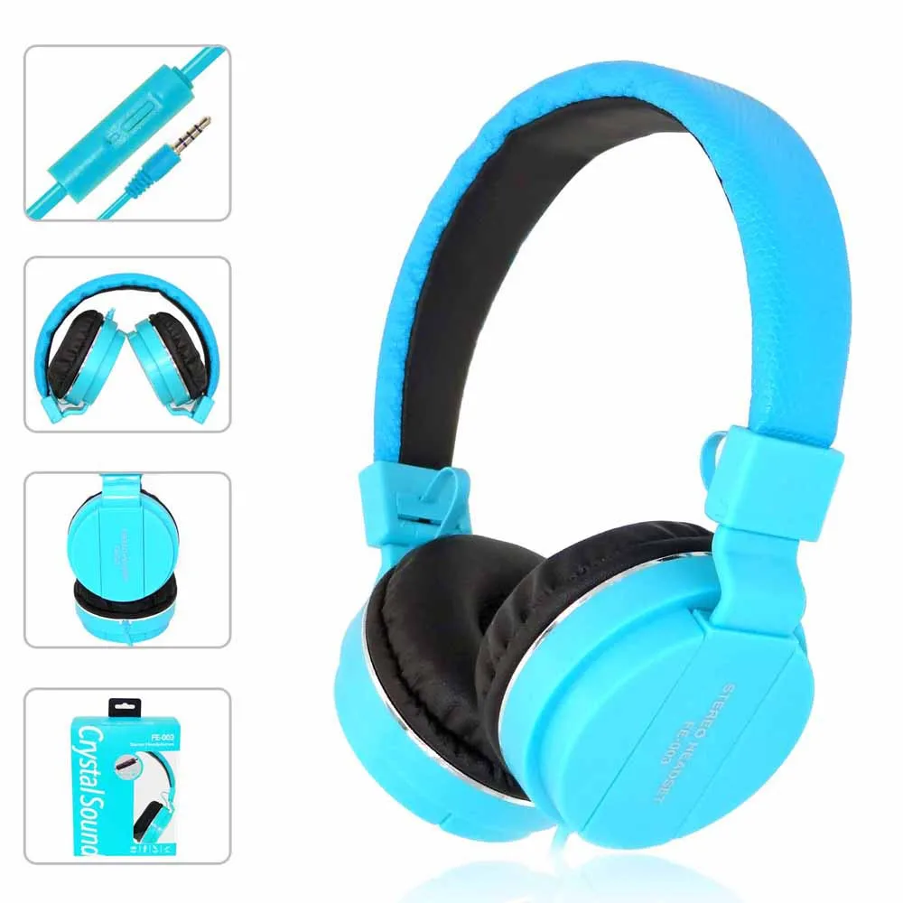 Портативные проводные наушники Hi Fi Компьютерная гарнитура с микрофоном и