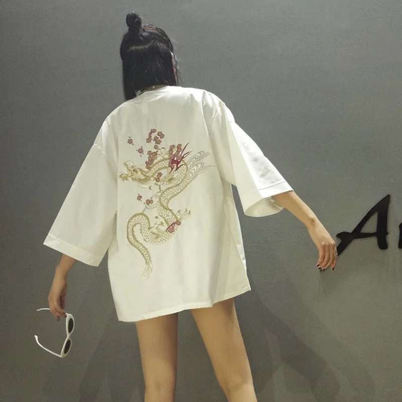 Кимоно блузка рубашка летняя Пляжная kimonos женская для косплея yukata obi Японская