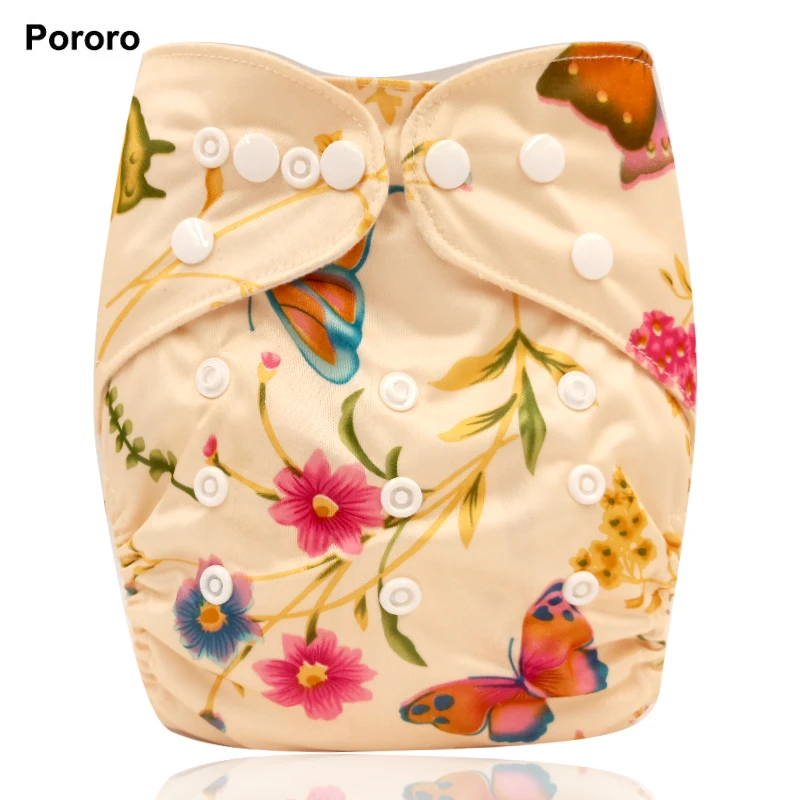 Бренд PORORO, все в одном размере, многоразовые карманные подгузники с застежкой на кнопке, супер мягкая детская Пеленка из моющейся ткани, подгузник