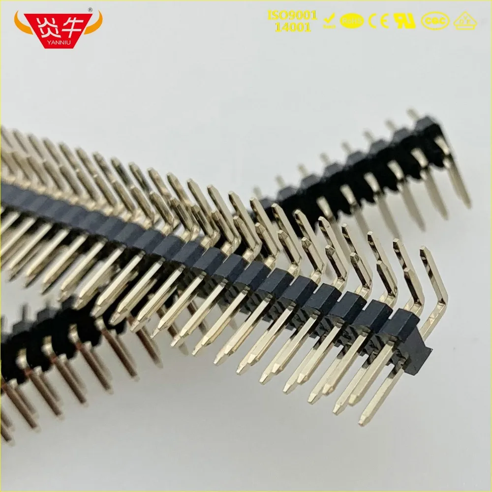 

2.54mm PITCH 2X40P 80PIN MALE STRIP CONNECTOR SOCKET DOUBLE ROW RIGHT ANGLE PIN HEADER WITHSTAND HIGH TEMPERATURES GOLD-PLATED