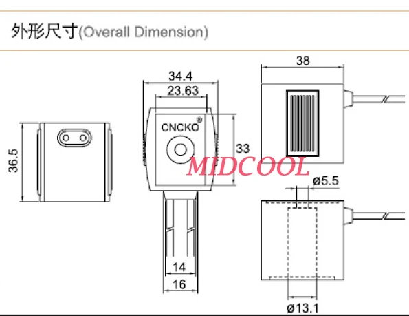 

wire lead type electric solenoid valve coil for spinning machine Inside diameter 5.5mm 24v