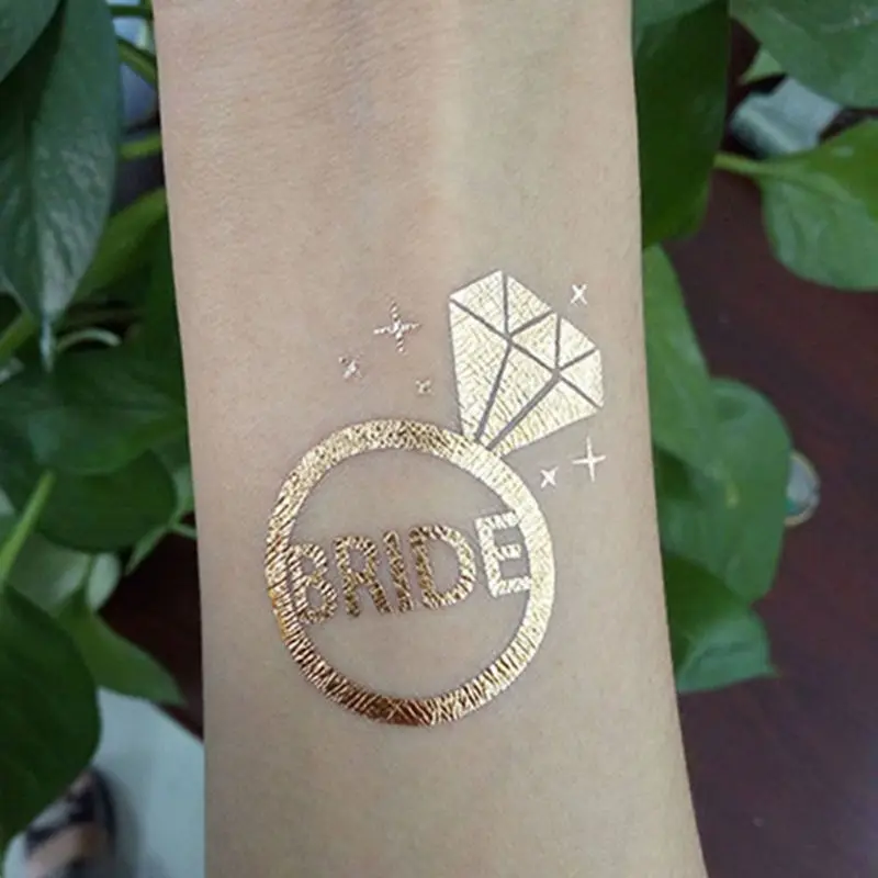 12 шт. золотистая наклейка-Татуировка набор для свадьбы свадебный душ bachelor вечерние украшения