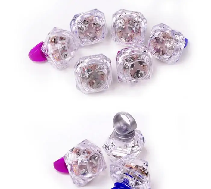 Светящееся светодиодное кольцо светится в темноте мигание Алмазная форма кольца