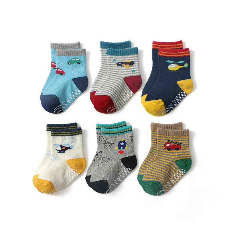6Pairs/Lot Kids Socks Baby New Boy Meias Slippers 1-3 Years |