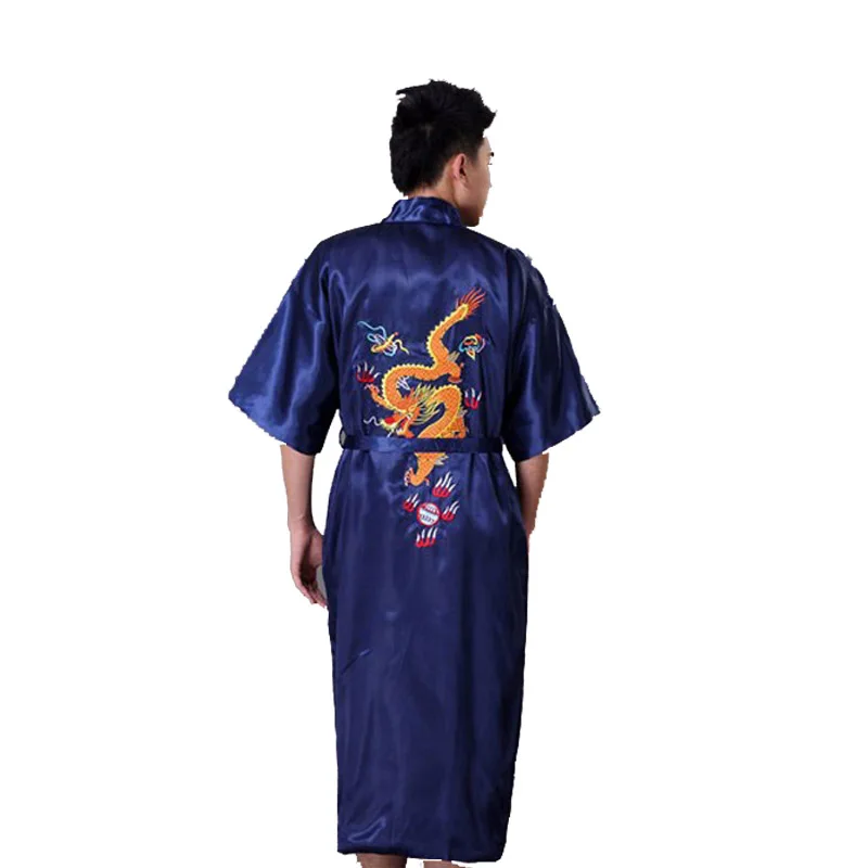 Халат-кимоно Мужской Атласный с вышивкой дракона 011031 - купить по
