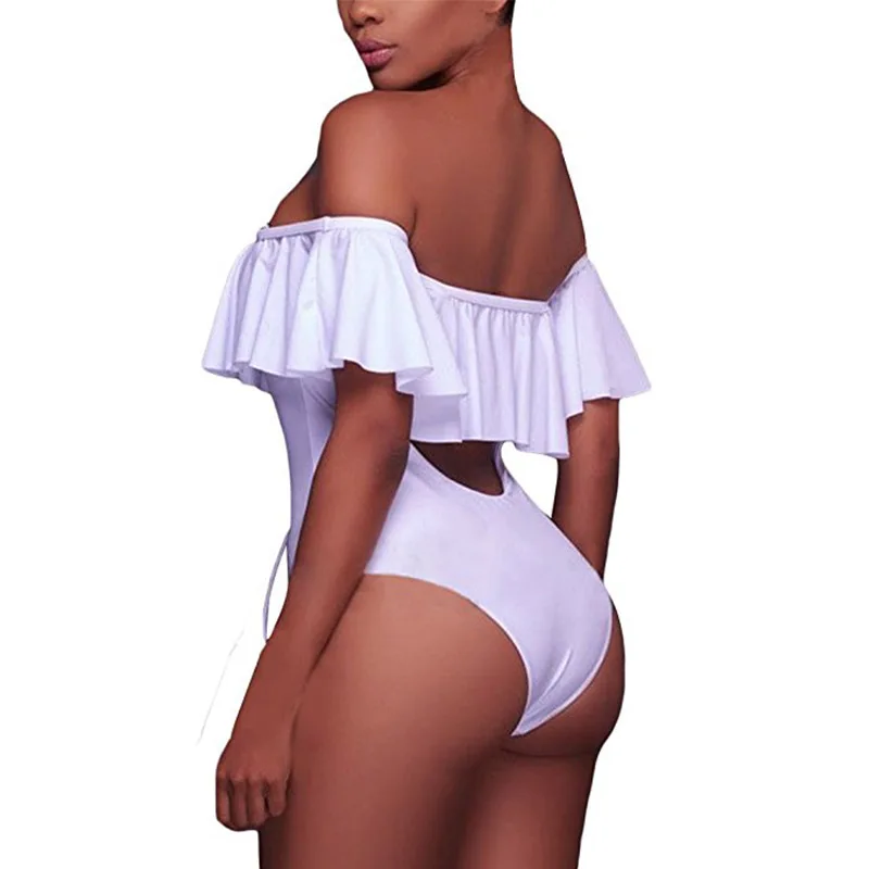 Пикантный слитный купальник TCBSG купальный костюм с оборками однотонная одежда