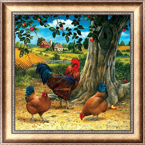 cock Diy 5d алмазная картина животное круглая Алмазная мозаика картина стежка вышивка узор вышивка ручной работы Детский подарок - Цвет: cock
