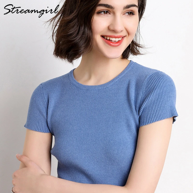 Футболка Streamgirl женская с коротким рукавом трикотажная белая рубашка в Корейском