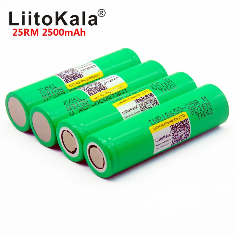 

100PCS NEW Liitokala 18650 Battery 2500mah INR1865025R 20A discharge lithium batteries Battery 18650 2500 25R