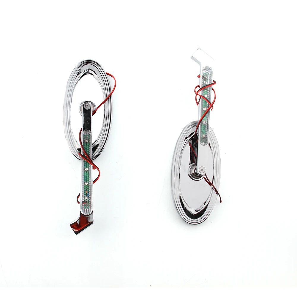 Pair Universal Motorcycle Alloy Oval Rearview Side Mirrors Motorbike Rear View Mirror accessories CHROME For Harley Dyna Wide | Автомобили