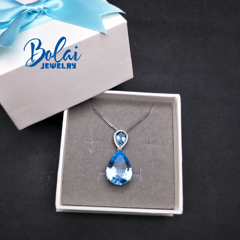 Bolaijewelry натуральный небесно голубой топаз драгоценный камень Груша 6*9 и 15*20 мм